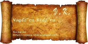 Vagács Klára névjegykártya