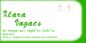 klara vagacs business card